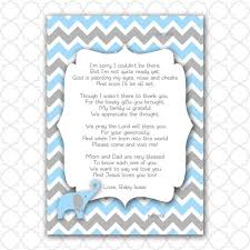 Baby Shower Thank You Poems Elephant Baby Shower Thank You Note With Poem Color Choice