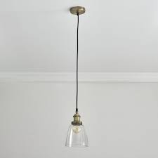 You can hang pendant lights in the bedroom, too. Wilko Small Glass Antique Brass Industrial Pendant Light Shade Wilko