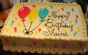 Sheet Cake B Day This Is Just A Cake Dummy I Iced Decorated With A Balloons Confetti The Sheet Cake Designs Birthday Sheet Cakes Buttercream Cake Designs