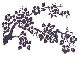 Cherry Blossom Stencil Mylar Stencil Flower Stencil Art Etsy Flower Stencil Tree Stencil Stencil Art