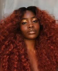 Copper Red Curls From Sensationnel S Armani Lace Wig Color T1b 350 Brown Hair Dark Skin Red Hair On Dark Skin Dyed Natural Hair