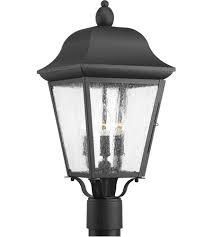 Progress P540001 031 Kiawah 3 Light 21 Inch Textured Black Outdoor Post Lantern Design Series