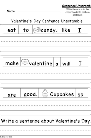 Valentine S Day Sentence Unscramble Kindermomma Com Sentence Unscramble Valentines Writing Activities Writing Lessons