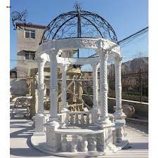 These are the cream of the crop. Outdoor Round Metal Roof White Marble Garden Pavilion Stone Gazebo China Gazebo Marble Gazebo Made In China Com