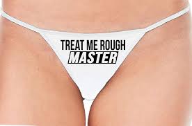 Amazon.com: Knaughty Knickers Treat Me Rough Master Spank Dominate White  String Thong Panty : Clothing, Shoes & Jewelry