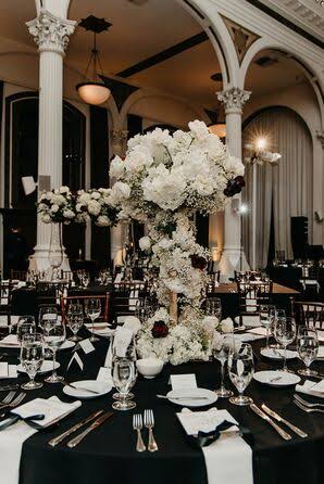 Black and White Wedding Centerpieces