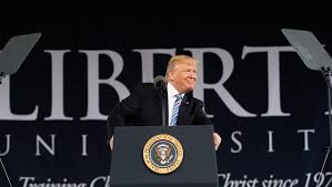 president trump delivers liberty university commencement