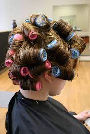 High Quality Photo Roller Set In Hair Hair Rollers Long Hair Styles Curly Hair Styles