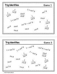 Trig Identity Find It Game Free High School Math Activities High School Math Lessons Calculus Teacher