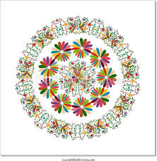 5 out of 5 stars. Ethnic Mexican Tapestry With Embroidery Floral And Peacock Jungle Animals Handmade Naive Print Folk Decorations Latin Spanish Mediterranean Style Colorful Circular Textile Flower Mandala Isolated Art Print Barewalls Posters Prints
