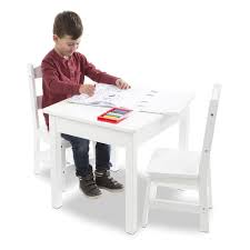 Melissa Doug White Wooden Table Chairs Set In 2020 Kids Wooden Table Wooden Table And Chairs Kids Table And Chairs