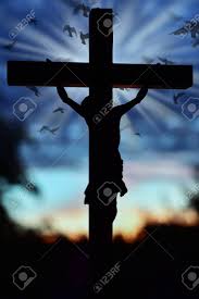 Vector silhouette of christ on the cross. Jesus Christ Cross Silhouette Over Sunset Sky With Rays And Flying Doves Stock Photo Picture And Royalty Free Image Image 84701612