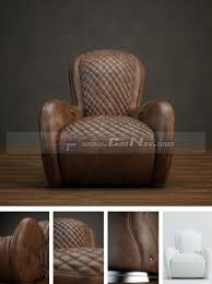 Leather Lounge Chair Sofa 3d Model 3dmax Files Free Download Lounge Chair Chair Leather Lounge
