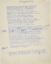 Dylan Thomas S Original Manuscript Page Of The Poem In The White Giant S Thigh Dylan Thomas Poems Dylan Thomas Poetry Books