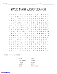 Basic Math Word Search A Fun At The Bell Assignment For In The Classroom Math Word Search Math Words Writing Sentences Worksheets