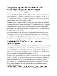 Pentingnya menganut sebuah ajaran agama. Pengertian Agama Secara Umum Dan