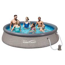 Amazon Com Summer Waves 12 X 36 Quick Set Ring Above Ground Pool With Pump Gray Wicker Garden Outdoor Summer Waves In Ground Pools Above Ground Pool