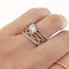 Stacking Rings Are Perfect Since They Can Be Mixed Matched To Make Your W Mixed Metal Wedding Rings Stacking Wedding Rings Mixed Metals Stacked Wedding Rings