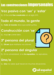 Las Construcciones Impersonales Recursos Linguisticos Voz Pasiva Ensenando Espanol