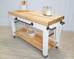 Industrial Butcher Block Kitchen Island Cart Maple Steel Etsy In 2020 Maple Butcher Block Butcher Block Island Butcher Block Island Kitchen
