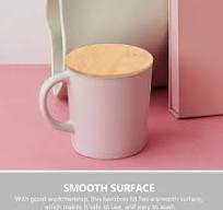 Koolleo Reusable Bamboo Lid Ceramic Mug Lid Bamboo Coffee Cup Lid Coffee  Mug Cover