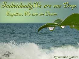 Individually We Are One Drop Together We Are An Ocean Ryunosuke Satoro Teamwork Quote Quotespictures Com