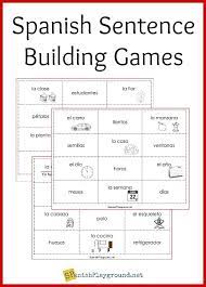 Play These Spanish Sentence Building Games With The Printable Cards To Practice Vocabulary And Struc Spanish Sentences Spanish Lessons For Kids Spanish Writing