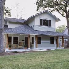 Narrow lot house plans, house plans with rear garage, 4 bedroom house plans, 15 ft wide house plans, 10119. One And A Half Story Home Design Ranch House Remodel Exterior Remodel House Exterior