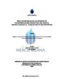 Deskriptif kualitatif pada perusahaan otobus blue star salatiga guna memenuhi. Peran Komunikasi Dalam Mendukung Transformasi Organisasi Pada Era Digital Studi Kasus Transformasi 2 0 Creating The Future Pt Bank Ocbcnisp Tbk Umb Repository