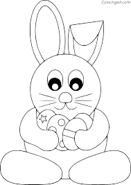 How to dye egg shells for kids crafts. Easy Easter Bunny Holds Eggs Coloring Page Coloringall