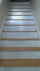Cloud White Glimmer Glass Tile Glass Tile Tile Stairs Glass Tile Backsplash