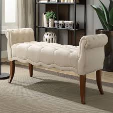Linon Madison Rolled Arm Tufted Bench Kohls In 2020 Upholstered Bench Tufted Bench Furniture