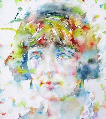 KATHERINE MANSFIELD Watercolor Portrait