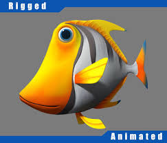 Cartoon Fish03 Rigged Animated 3d Model Cartoon Fish Cartoon Animation
