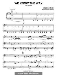 Lin Manuel Miranda Opetaia Foa I We Know The Way We Know The Way From Moana By L Miranda M Mancina O Foa I On Musicaneo Lin Manuel Sheet Music Lin Manuel Miranda