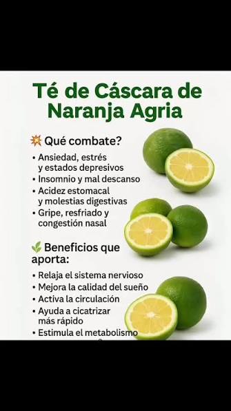 El té de cáscara de #naranja agria (también conocida como naranja amarga)  es una infusión tradicional con varios beneficios para la salud. Aquí te  cuento sus usos y cómo prepararlo:Beneficios del té ...