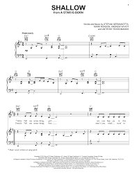 Lady Gaga Bradley Cooper Shallow From A Star Is Born Sheet Music Pdf Notes Chords Pop Score Piano Vocal Guitar Right Hand Melody Download Printable Sku 403041