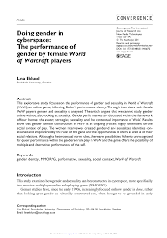 Pdf Doing Gender In Cyberspace The Performance Of Gender By Female World Of Warcraft Players