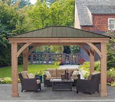 In unserem sortiment finden sie gartenpavillons aus metall in verschiedenen größen und ausführungen. Westmann Holz Pavillon Devon 12x14 Gartenpavillon Natur 366x427 Cm Mygardenhome