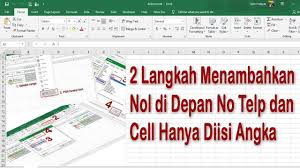 2 Langkah Menambahkan Nol Di Depan No Telp Dan Cell Hanya Diisi Angka Belajar Membaca Tulisan