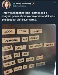 Werewolf Magnet Poem Beautiful Words Writing Poems