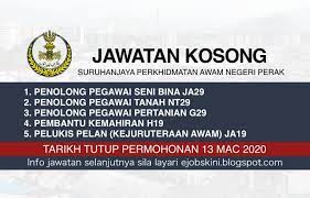 Pihak kami akan mengemaskini kesemua kerja kosong kerajaan spa yang dibuka sepanjang 2020 disini dari masa ke. Jawatan Kosong Spa Perak Mac 2020