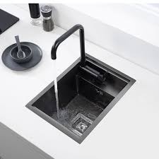 2021 hidden black kitchen sink single