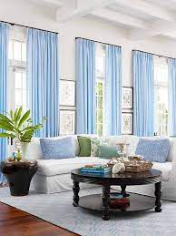 Blue Curtains Living Room