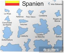 España está compuesta por 17 regiones o comunidades autonómicas. Cuadro En Lienzo Regiones De Espana Pixers Vivimos Para Cambiar