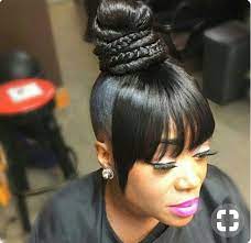 Pin By Kj Smith On Hair Black Hair Updo Hairstyles Weave Ponytail Hairstyles Black Hair Bun
