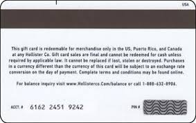 The gift card security code is the 2 or 3 digit number found on the back of the gift card. Gift Card Bear Hollister United States Of America Hollister Col Us Hollister 010