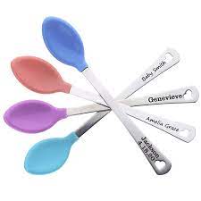 Personalized Baby Spoon Engraved Name Date Choose Pink Purple Blue Green Bpa Free Heat Sensitive Baby Shower Gift Dgr Sp Handmade Products Amazon Com