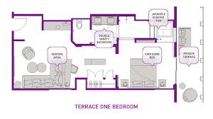 There are no 1 bedroom terrace suites, only terrace one bedrooms. Las Vegas Terrace One Bedroom The Cosmopolitan