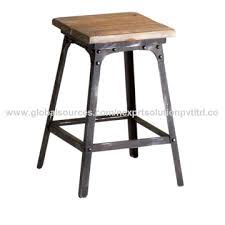 Rustic wood and iron bar stools. India Rustic Iron Bar Square Stool Round Wood Top Dining Room Pub Home Office Cafe On Global Sources Stool Furniture